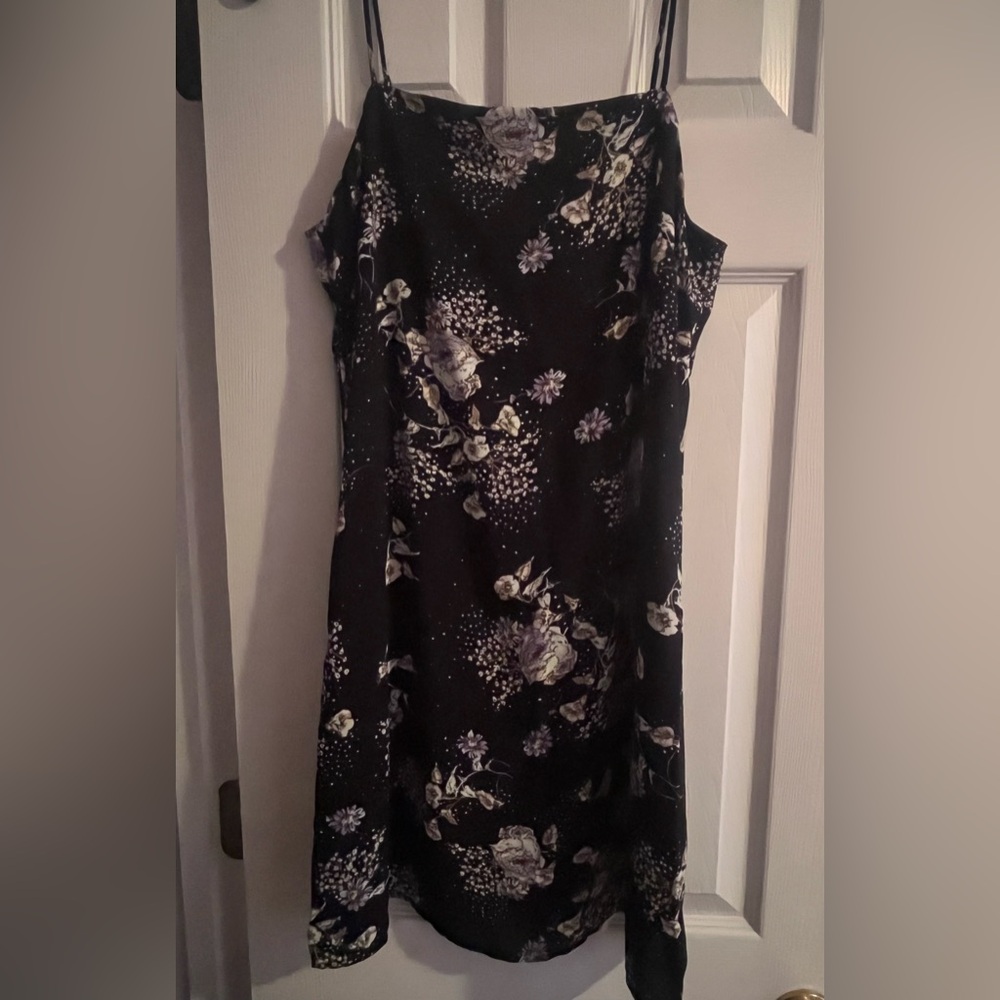 Black Floral Spaghetti strap Dress